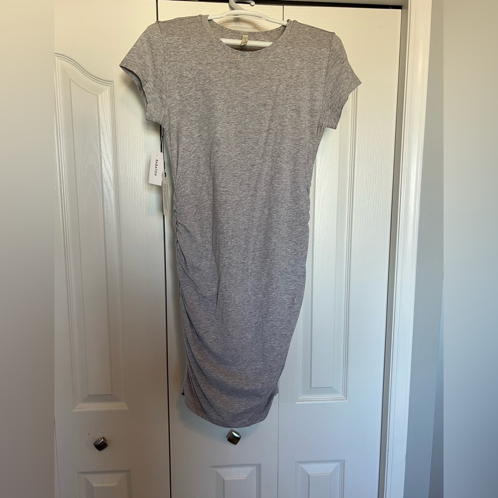Grey rouched siding dress - the group by Babaton- size medium
